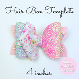 Hair Bow SVG Template - Hair Bow SVG, PDF - Digital Template - Hair Bow Template - Cricut cut file - Silhouette cut file - BOW # 131