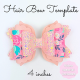 Hair Bow SVG Template - Hair Bow SVG, PDF - Digital Template - Hair Bow Template - Cricut cut file - Silhouette cut file