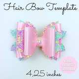 Scalloped Hair Bow Template SVG - Hair Bow SVG, PDF - Digital Template - Hair Bow Template - Cricut cut file - Silhouette cut file