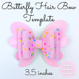 Butterfly Hair Bow SVG Template - Hair Bow SVG, PDF - Digital Template - Hair Bow Template - Cricut cut file - Silhouette cut file - BOW #143