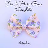 Scalloped Pinch Hair Bow SVG - Pinch Hair Bow Template SVG, PDF - Digital Template - Hair Bow Template - Cricut cut file - Silhouette cut file