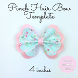 Scalloped Pinch Hair Bow SVG - Hair Bow Template SVG, PDF - Digital Template - Hair Bow Template - Cricut cut file - Silhouette cut file