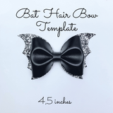 Bat Hair Bow Template SVG - Halloween Hair Bow SVG, PDF - Digital Template - Hair Bow Template - Cricut cut file - Silhouette cut file - BOW # 33