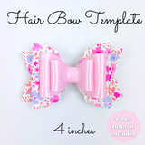 Scalloped Hair Bow Template SVG - Hair Bow SVG, PDF - Digital Template - Hair Bow Template - Cricut cut file - Silhouette cut file