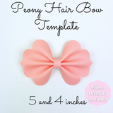 Peony Hair Bow Template SVG - Hair Bow SVG, PDF - Digital Template - Hair Bow Template - Cricut cut file - Silhouette cut file