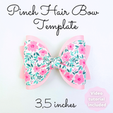 Pinch Hair Bow Template SVG - 3,5 inches -  Hair Bow SVG, PDF - Digital Template - Hair Bow Template - Cricut cut file - Silhouette cut file - BOW #14