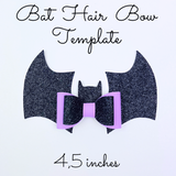 Bat Hair Bow Template SVG - Halloween Hair Bow SVG, PDF - Digital Template - Hair Bow Template - Cricut cut file - Silhouette cut file - BOW # 146