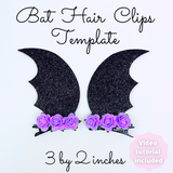 Bat Wings Hair Clips SVG - Halloween Hair Clip SVG, PDF - Digital Template - Hair Clip Template - Cricut cut file - Silhouette cut file