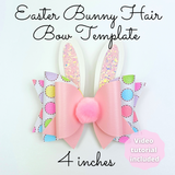 Easter Bunny Hair Bow Template SVG - Easter Hair Bow SVG, PDF - Digital Template - Hair Bow Template - Cricut cut file - BOW # 125