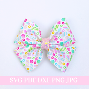 Pinch Hair Bow SVG - Pinch Hair Bow Template SVG, PDF - Digital Template - Hair Bow Template - Cricut cut file - Silhouette cut file