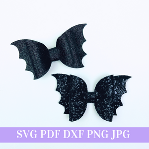 Bat Hair Bow Template SVG - Halloween Hair Bow SVG, PDF - Digital Template - Hair Bow Template - Cricut cut file - Silhouette cut file