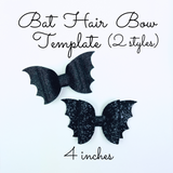 Bat Hair Bow Template SVG - Halloween Hair Bow SVG, PDF - Digital Template - Hair Bow Template - Cricut cut file - Silhouette cut file