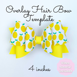 Overlay Hair Bow Template SVG - Hair Bow SVG, PDF - Digital Template - Hair Bow Template - Cricut cut file - Silhouette cut file - BOW#128