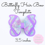 Butterfly Hair Bow SVG Template - Hair Bow SVG, PDF - Digital Template - Hair Bow Template - Cricut cut file - Silhouette cut file