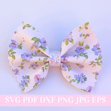 Scalloped Pinch Hair Bow SVG - Pinch Hair Bow Template SVG, PDF - Digital Template - Hair Bow Template - Cricut cut file - Silhouette cut file