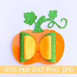 Pumpkin Hair Bow Template SVG - Halloween Hair Bow SVG, PDF - Digital Template - Hair Bow Template - Cricut cut file - Silhouette cut file - BOW # 41