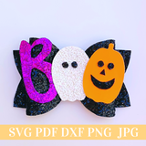 Boo Hair Bow Template SVG - Halloween Hair Bow SVG, PDF - Digital Template - Hair Bow Template - Cricut cut file - Silhouette cut file - BOW # 35