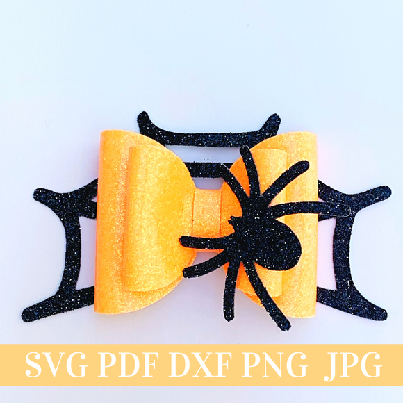 Spiderweb Hair Bow SVG - PDF - Halloween Hair Bow SVG - Digital Template - Hair Bow Template - Cricut cut file - Silhouette cut file - BOW # 45