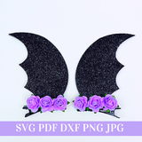 Bat Wings Hair Clips SVG - Halloween Hair Clip SVG, PDF - Digital Template - Hair Clip Template - Cricut cut file - Silhouette cut file