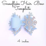 Snowflake Hair Bow SVG - Winter Christmas Hair Bow SVG, PDF - Digital Template - Hair Bow Template - Cricut cut file - Silhouette