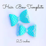 Mermaid Hair Bow Template SVG - 2 Styles - Hair Bow SVG, PDF - Digital Template - Hair Bow Template - Cricut cut file - Silhouette cut file