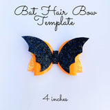 Bat Hair Bow Template SVG - Halloween Hair Bow SVG, PDF - Digital Template - Hair Bow Template - Cricut cut file - Silhouette cut file - Bow # 34