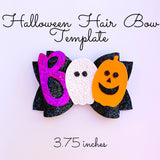 Boo Hair Bow Template SVG - Halloween Hair Bow SVG, PDF - Digital Template - Hair Bow Template - Cricut cut file - Silhouette cut file - BOW # 35