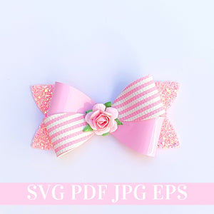 Hair Bow Template SVG - Hair Bow SVG, PDF - Digital Template - Hair Bow Template - Cricut cut file - Silhouette cut file