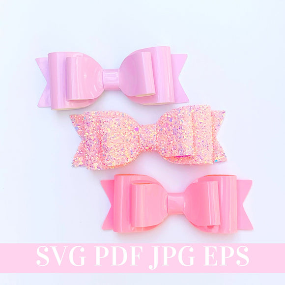 Classic Hair  Bow Template SVG - Hair Bow SVG, PDF - Digital Template - Hair Bow Template - Cricut cut file - Silhouette cut file