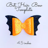 Bat Hair Bow Template SVG - Halloween Hair Bow SVG, PDF - Digital Template - Hair Bow Template - Cricut cut file - Silhouette cut file - BOW # 32