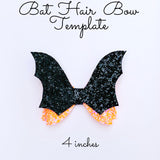 Bat Hair Bow Template SVG - Halloween Hair Bow SVG, PDF - Digital Template - Hair Bow Template - Cricut cut file - Silhouette cut file - BOW # 38