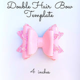 Double Hair Bow Template SVG - Hair Bow SVG, PDF - Digital Template - Hair Bow Template - Cricut cut file - Silhouette cut file