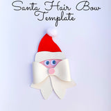 Santa Hair Bow SVG - Christmas Hair Bow SVG, PDF - Digital Template - Hair Bow Template - Cricut cut file - Silhouette cut file