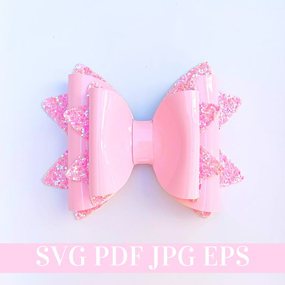 Double Hair Bow Template SVG - Hair Bow SVG, PDF - Digital Template - Hair Bow Template - Cricut cut file - Silhouette cut file