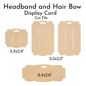 Hair Bow Display Card SVG, Headband Display Cards SVG, Bow Display Template SVG, Hair Bow Template, Silhouette Cut Files, Cricut Cut Files