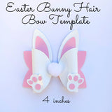 Easter Hair Bow Template SVG - Easter Bunny Hair Bow SVG, PDF - Digital Template - Hair Bow Template - Cricut cut file - Silhouette cut file