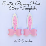 Easter Bunny Pigtails Hair Bow SVG - Hair Bow SVG, PDF - Digital Template - Hair Bow Template - Cricut cut file - Silhouette cut file