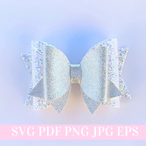 Double Hair Bow SVG - Hair Bow Template SVG, PDF - Digital Template - Hair Bow Template - Cricut cut file - Silhouette cut file - BOW #76