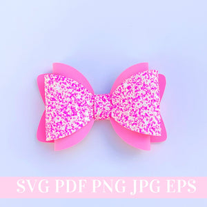 Overlay Hair Bow Template SVG - 3,5 inches Hair Bow SVG, PDF - Digital Template - Hair Bow Template - Cricut cut file - Silhouette cut file