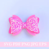 Overlay Hair Bow Template SVG - 3,5 inches Hair Bow SVG, PDF - Digital Template - Hair Bow Template - Cricut cut file - Silhouette cut file