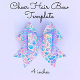 Cheer Hair Bow Template SVG - Cheer Hair Bow SVG, PDF - Digital Template - Hair Bow Template - Cricut cut file - Silhouette cut file