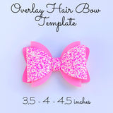 Overlay Hair Bow Template SVG - 3,5 inches Hair Bow SVG, PDF - Digital Template - Hair Bow Template - Cricut cut file - Silhouette cut file