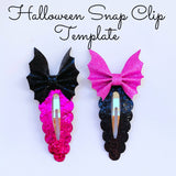 Halloween Snap Clip SVG - Bat Halloween Snap Clip SVG, PDF - Digital Template - Snap Clip Template - Cricut cut file - Silhouette cut file