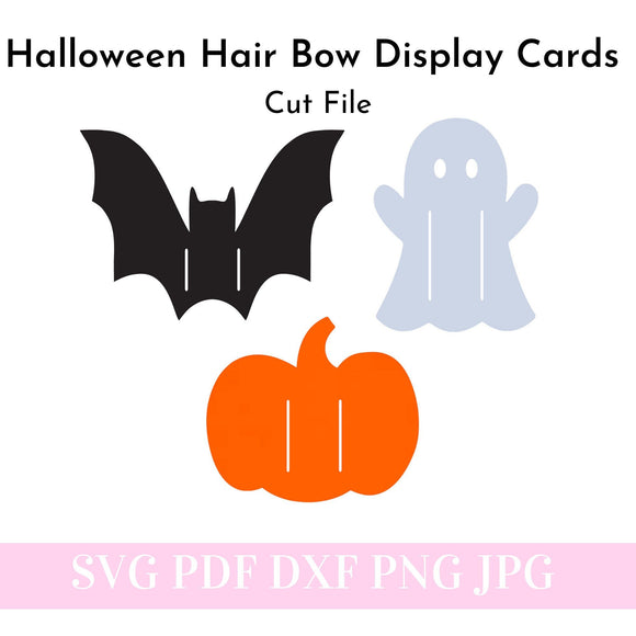 Halloween Hair Bow Display Card SVG, Display Cards Bundle SVG, Bow Display Template SVG, Silhouette Cut Files, Cricut Cut Files