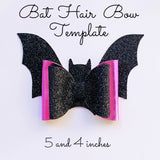 Bat Hair Bow Template SVG - Halloween Hair Bow SVG, PDF - Digital Template - Hair Bow Template - Cricut cut file - Silhouette cut file