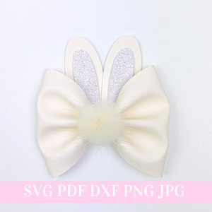 Bunny Hair Bow Template SVG - Easter Hair Bow SVG, PDF - Digital Template - Hair Bow Template - Cricut cut file - BOW # 154