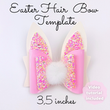 Easter Hair Bow Template SVG - Easter Bunny Hair Bow SVG, PDF - Digital Template - Hair Bow Template - Cricut cut file - Silhouette cut file - BOW # 80