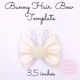 Bunny Hair Bow Template SVG - Easter Hair Bow SVG, PDF - Digital Template - Hair Bow Template - Cricut cut file - BOW # 154