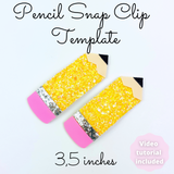 Pencil Snap Clip Template SVG - School Snap Clip SVG Template - Digital Template - Snap Clip Template - Cricut cut file - Silhouette cut file